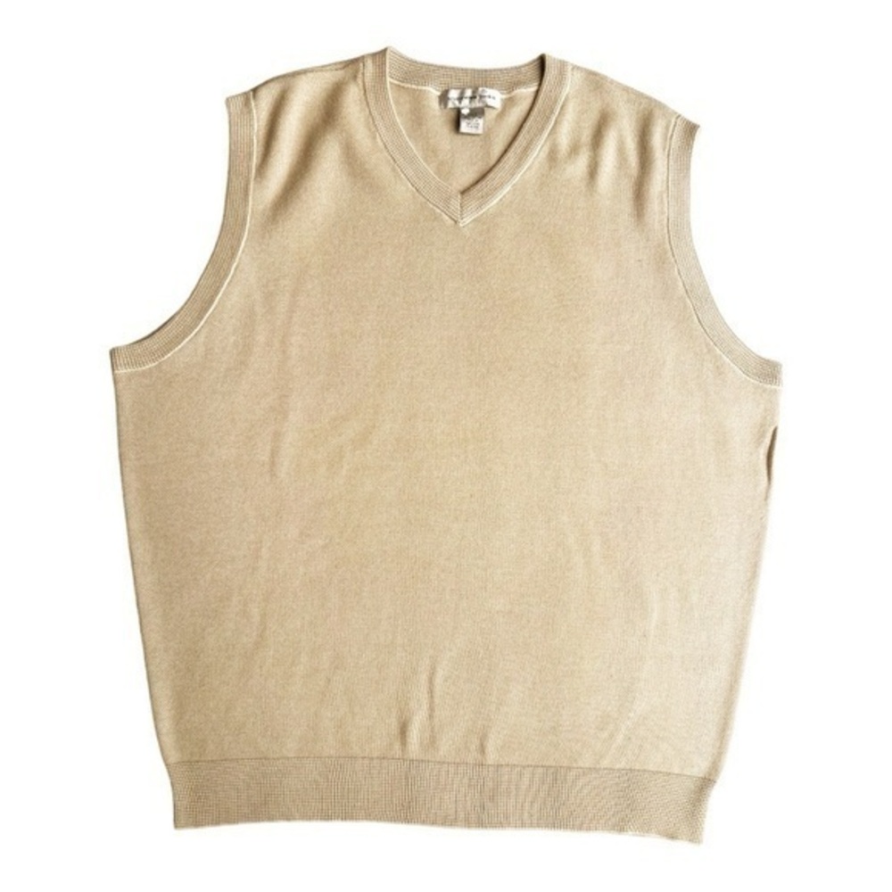 Cypress Links Men's Cream‎ & Tan Sweater Vest Size 2XLT